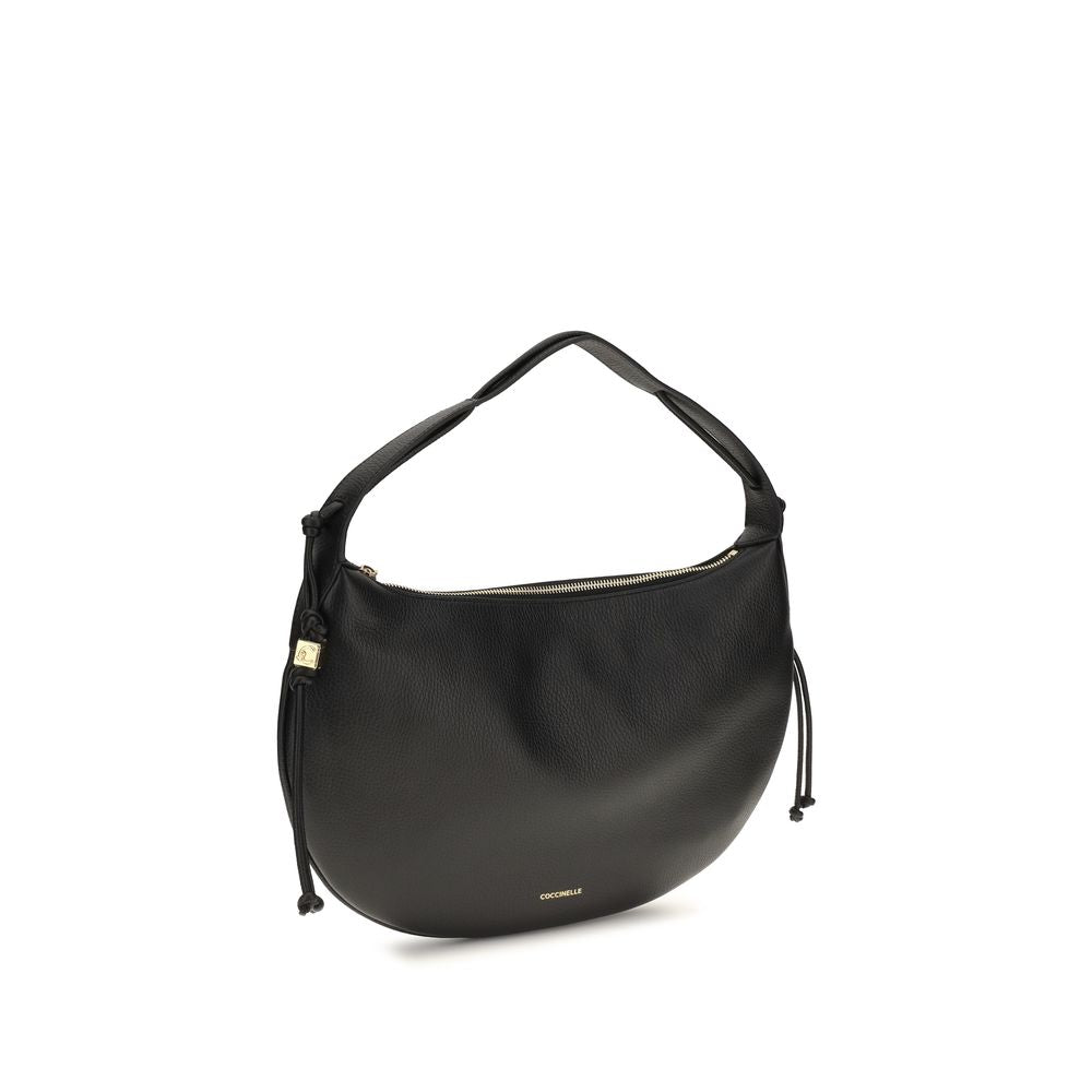 Shoulder Bag by Coccinelle for women in bos taurus grained calf leather black, gold & signature features a effortless chic silhouette with a secure zipper, ample , and versatile shoulder-strap for a effortless chic finish.