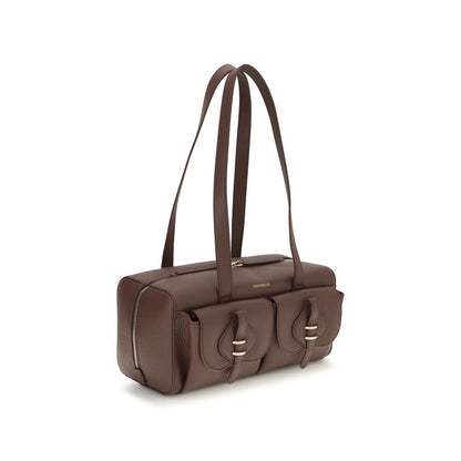 Shoulder Flap Bag by Coccinelle for women in bos taurus calf leather brown presents a versatile silhouette, showcasing a secure flap & zipper and versatile external-pockets with versatile shoulder-strap & handle for a sophisticated look.
