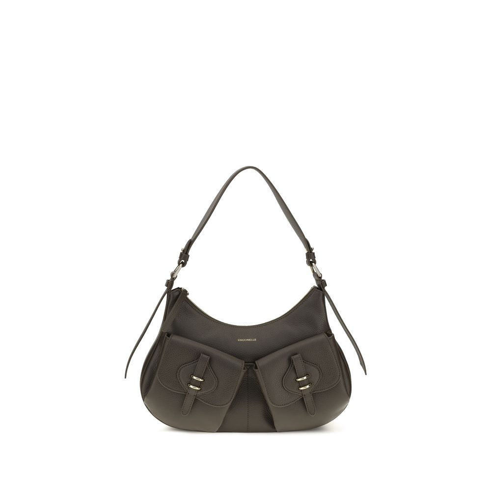 Small Shoulder Bag by Coccinelle for women in bos taurus calf leather brown & gold features a effortless chic silhouette with a secure zipper & magnetic, ample built-in-compartments, and versatile shoulder-strap, adjustable-strap & handle for a effortless chic finish.