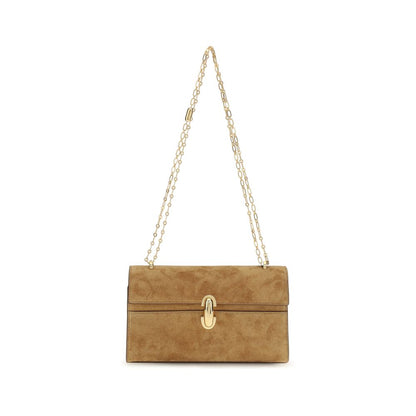 Pouch Clutch Handbag by Savette for women in bos taurus calf leather beige features a sculptural silhouette with a secure , ample internal-pockets, and versatile for a sculptural finish.