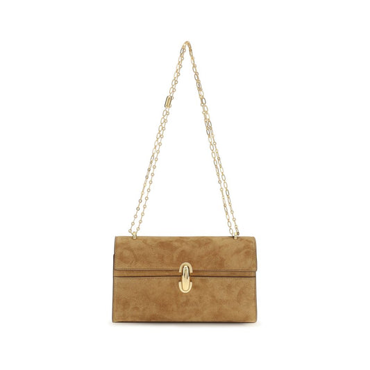 Pouch Clutch Handbag by Savette for women in bos taurus calf leather beige features a sculptural silhouette with a secure , ample internal-pockets, and versatile for a sculptural finish.