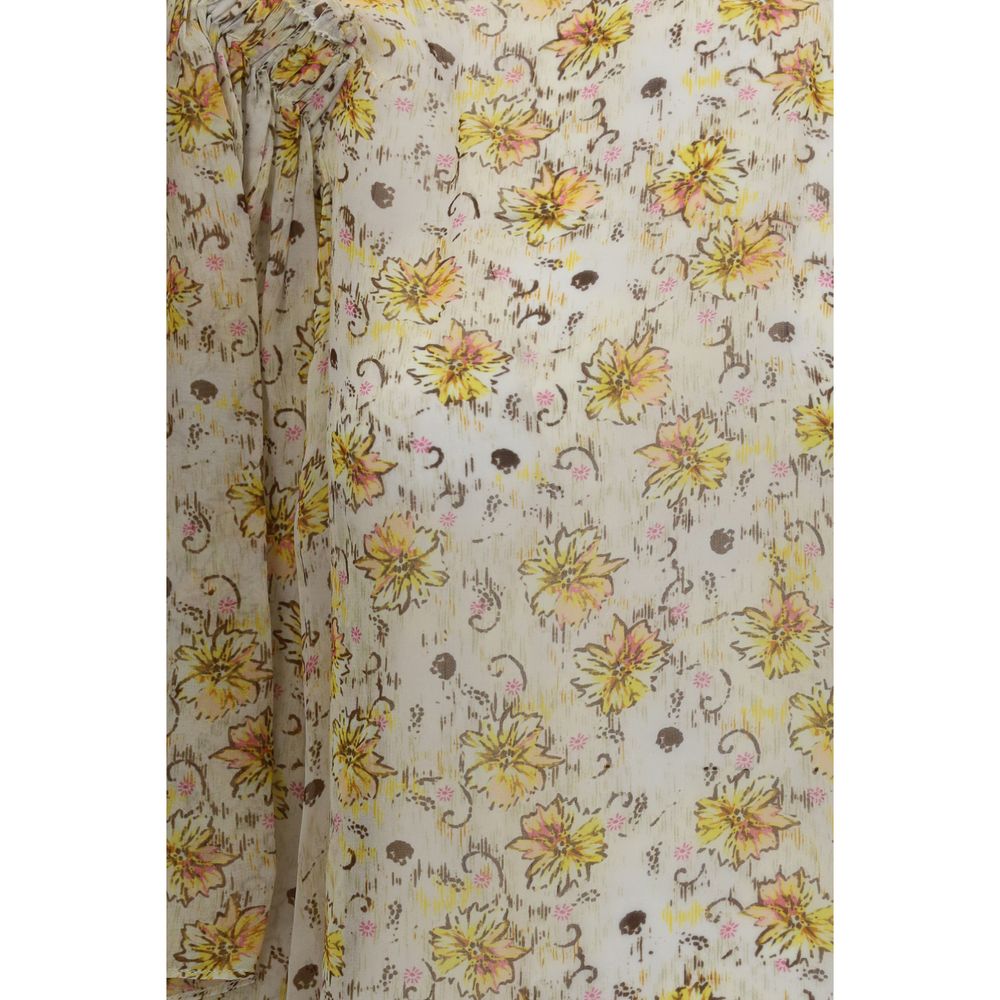 Blouse by Isabel Marant Étoile for women in viscose beige, toile, floral & print presents a discerning silhouette, showcasing a sophisticated and for a truly discerning finish.