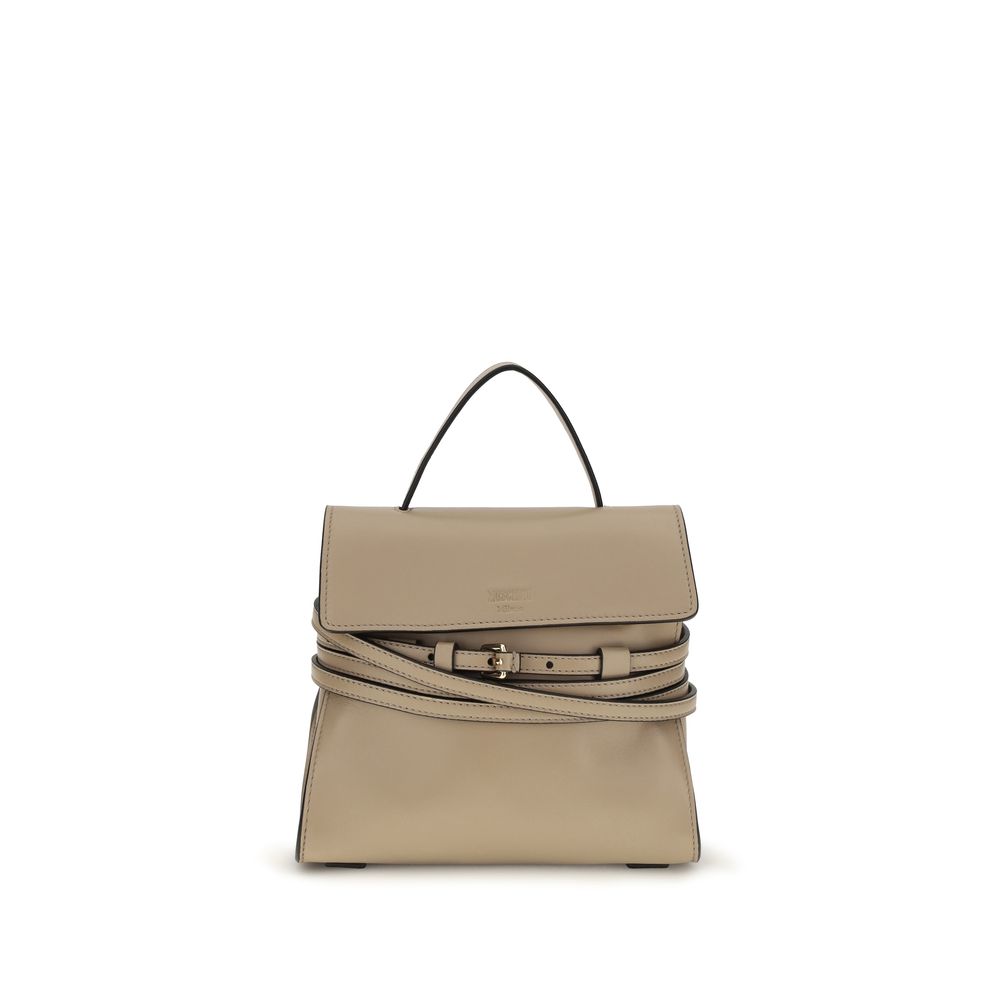 Compact Handbag by Moschino for women in goatskin leather beige & signature presents a ornamental silhouette, showcasing a secure , ample , and versatile belt-strap for a ornamental finish.