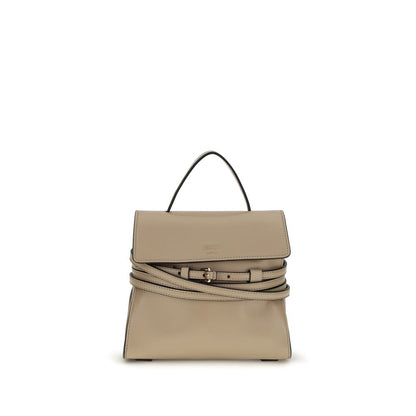 Compact Handbag by Moschino for women in goatskin leather beige & signature presents a ornamental silhouette, showcasing a secure , ample , and versatile belt-strap for a ornamental finish.
