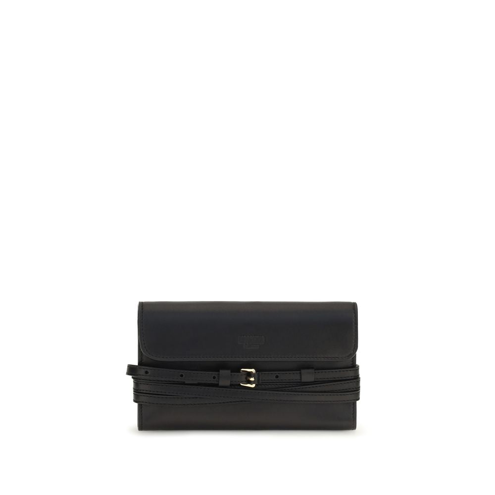 Wallet by Moschino for women in goatskin leather polyester polyurethane & tu black & gold presents a architectural silhouette from the Goatskin Leather Polyester Polyurethane & TU Wallet collection, showcasing architectural for a architectural finish.