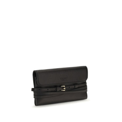 Wallet by Moschino for women in goatskin leather polyester polyurethane & tu black & gold showcases a discerning silhouette, artfully capturing the essence of Goatskin Leather Polyester Polyurethane & TU Wallet with its functional .