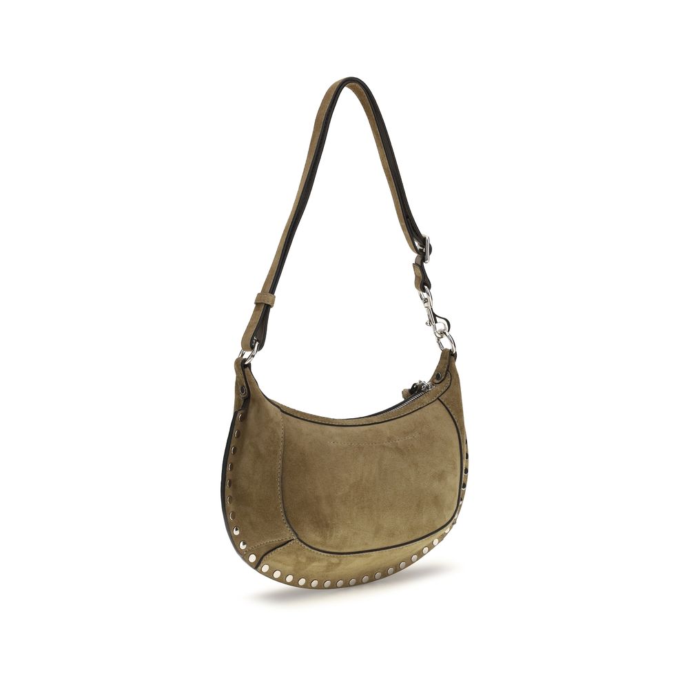 2-in-1 Shoulder & Crossbody Crescent Bag by Isabel Marant for women in bos taurus suede calf leather beige & gold features an effortlessly chic silhouette with a secure zipper & buckle, ample cardholder, and versatile crossbody-strap, shoulder-strap & adjustable-strap for effortlessly chic everyday luxury.