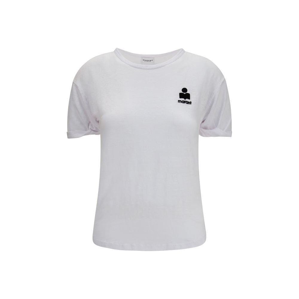 T-Shirt by Isabel Marant Étoile for women in linen white & toile features a plush silhouette, showcasing a sophisticated crew neckline and short-sleeve for a truly plush finish.