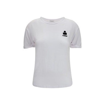 T-Shirt by Isabel Marant Étoile for women in linen white & toile features a plush silhouette, showcasing a sophisticated crew neckline and short-sleeve for a truly plush finish.
