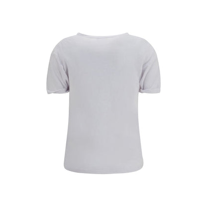 T-Shirt by Isabel Marant Étoile for women in linen white & toile showcases a fashionable silhouette, elegantly detailed with a fashionable and crew neckline for a sophisticated, high-fashion look.