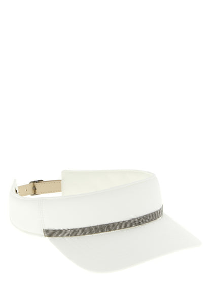 Baseball Cap by Brunello Cucinelli for women in polyester polyurethane leather white features an artisanal silhouette, showcasing the artisanal Monile Polyester Polyurethane Leather Baseball Cap design with a refined, artisanal finish.