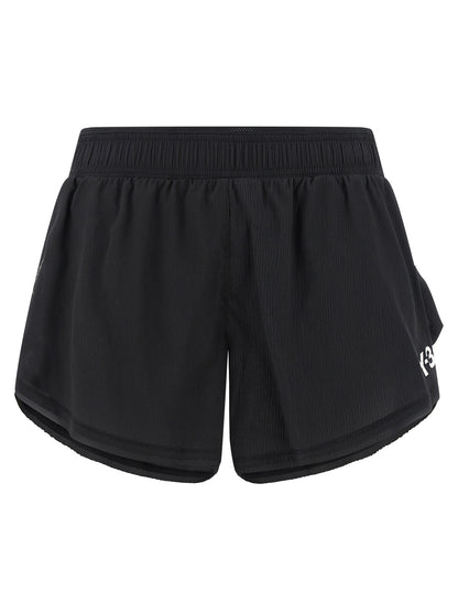 Bermuda Shorts by Y-3 for women in stretch polyamide black & print features an nuanced silhouette, showcasing a nuanced athletic & wide with a short cut and for a sophisticated, premium finish.