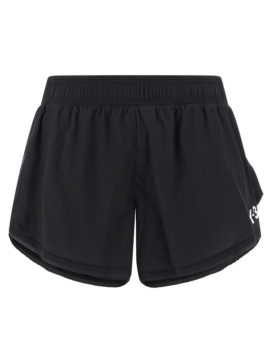 Bermuda Shorts by Y-3 for women in stretch polyamide black & print features an nuanced silhouette, showcasing a nuanced athletic & wide with a short cut and for a sophisticated, premium finish.