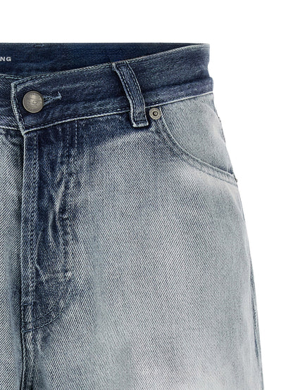 Diesel Women's Regular Fit High Rise Lyocell & Denim Cotton Shorts - Light Blue