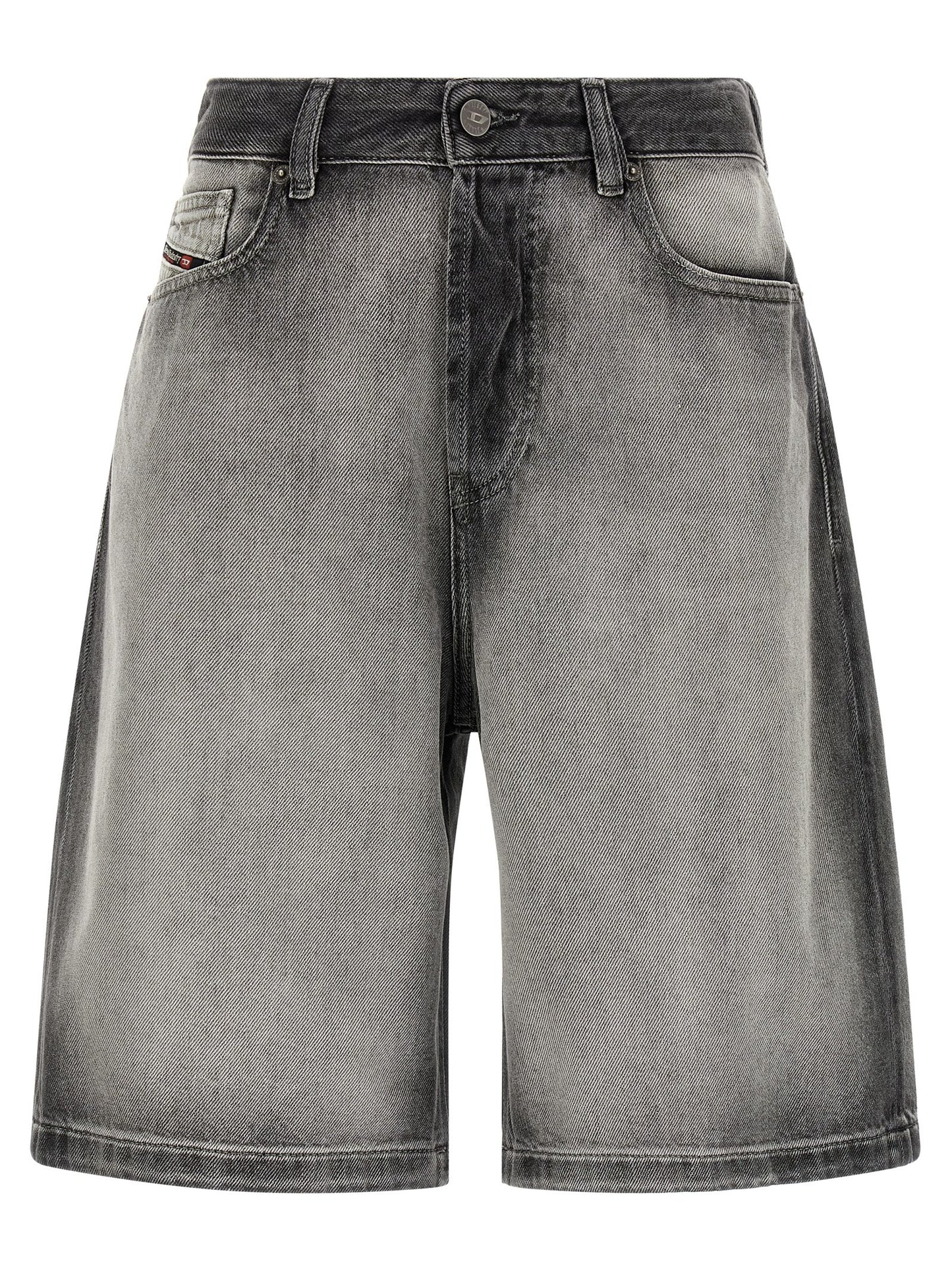 Denim Shorts by Diesel for women in lyocell & denim cotton gradient & gray presents a contemporary silhouette, featuring a contemporary regular-fit and short with a contemporary mid rise for a sophisticated summer look.