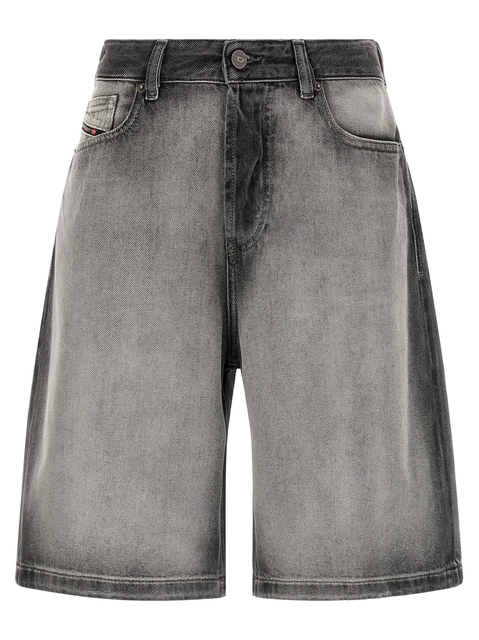 Denim Shorts by Diesel for women in lyocell & denim cotton gradient & gray presents a contemporary silhouette, featuring a contemporary regular-fit and short with a contemporary mid rise for a sophisticated summer look.