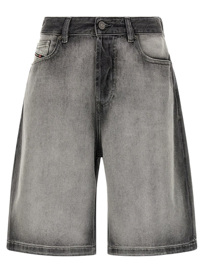 Denim Shorts by Diesel for women in lyocell & denim cotton gradient & gray presents a contemporary silhouette, featuring a contemporary regular-fit and short with a contemporary mid rise for a sophisticated summer look.