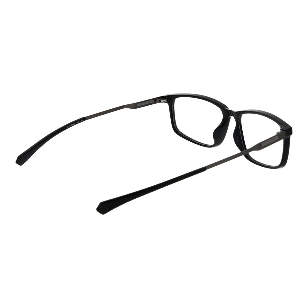 Eyeglasses Frames by Polaroid for men in polyamide black features an refined silhouette, showcasing a sophisticated black coloured frame and refined full-frame frame design for a refined look.