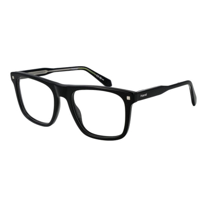Eyeglasses Frames by Polaroid for men in acetate black features an refined silhouette, showcasing the refined black coloured frame and sophisticated full-frame frame design.