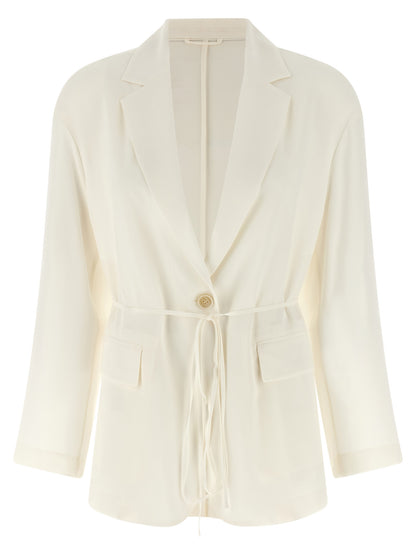 Brunello Cucinelli Beige Silk Blazer