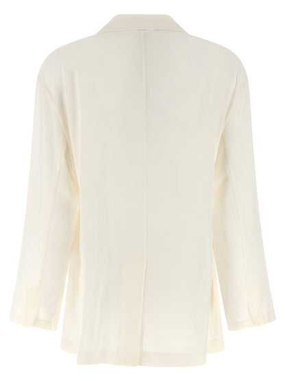Brunello Cucinelli Beige Silk Blazer