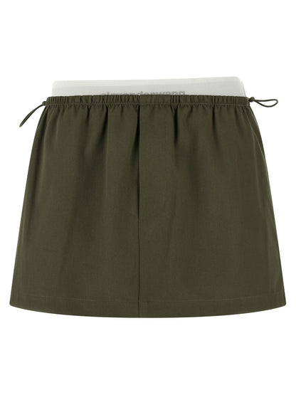 Skirt by Alexander Wang for women in cotton bicolour & green features a captivating silhouette, showcasing the captivating Women's Cotton Skirt design with a sophisticated mini long for a captivating look.