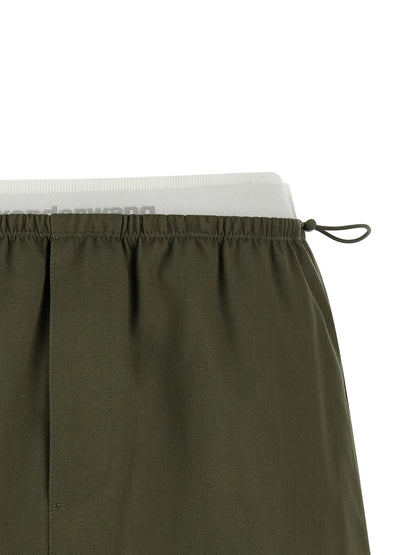 Skirt by Alexander Wang for women in cotton bicolour & green features an relaxed-yet-refined silhouette that elegantly showcases the Women's Cotton Skirt design and sophisticated mini long.