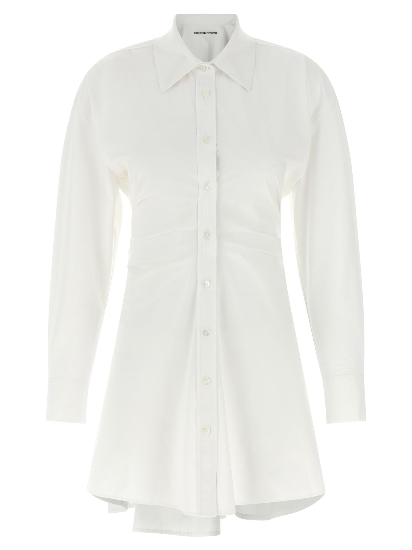 Dress by Alexander Wang for women in stretch cotton plush pearl & white features an sultry silhouette defined by a and , falling to an sultry short mini for a sultry look.