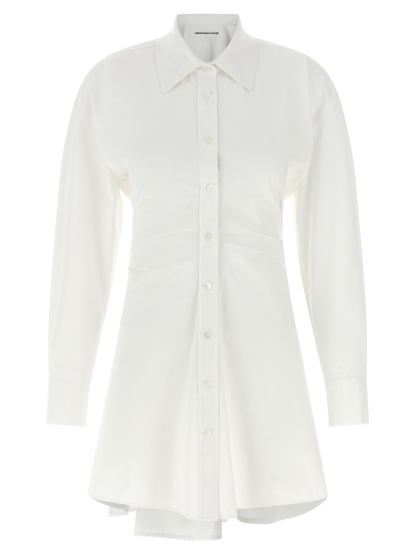 Dress by Alexander Wang for women in stretch cotton plush pearl & white features an sultry silhouette defined by a and , falling to an sultry short mini for a sultry look.