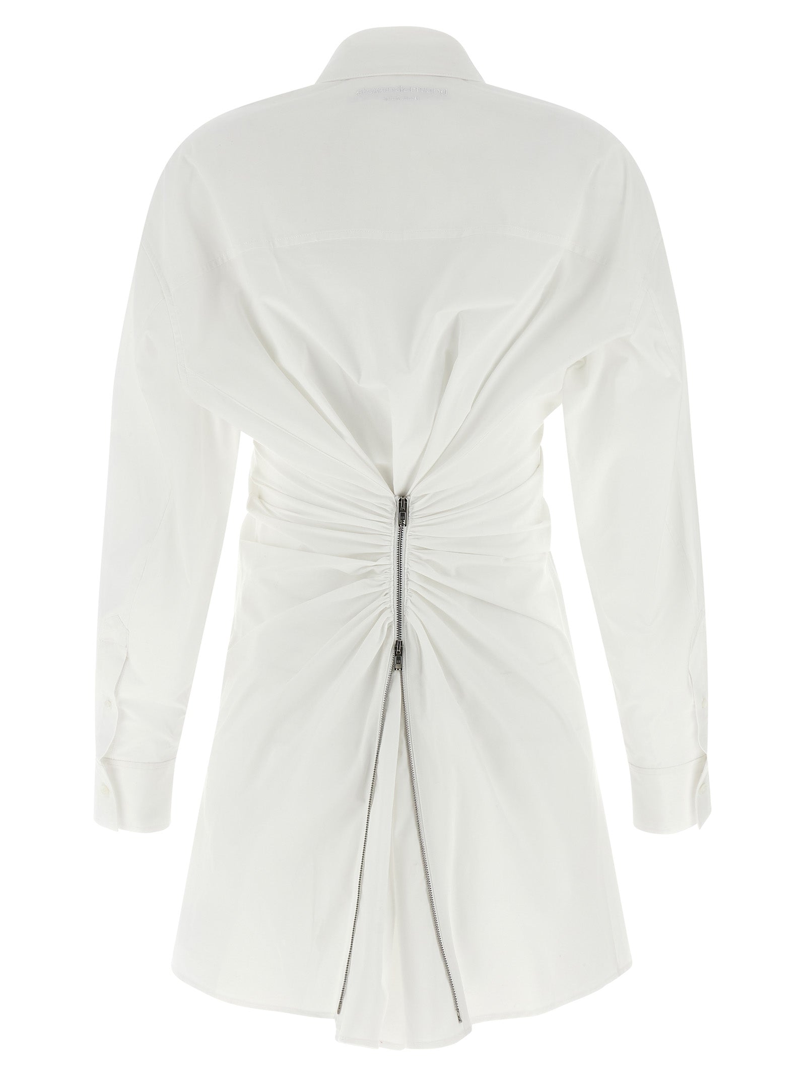 Dress by Alexander Wang for women in stretch cotton plush pearl & white features an eye catching silhouette with a sophisticated , elegant , and a refined short mini for a eye catching aesthetic.