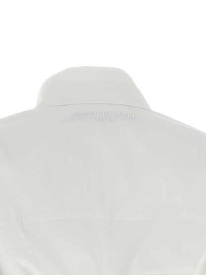 Dress by Alexander Wang for women in stretch cotton plush pearl & white features an cute silhouette, detailed with a and that elegantly flows into a cute short mini.