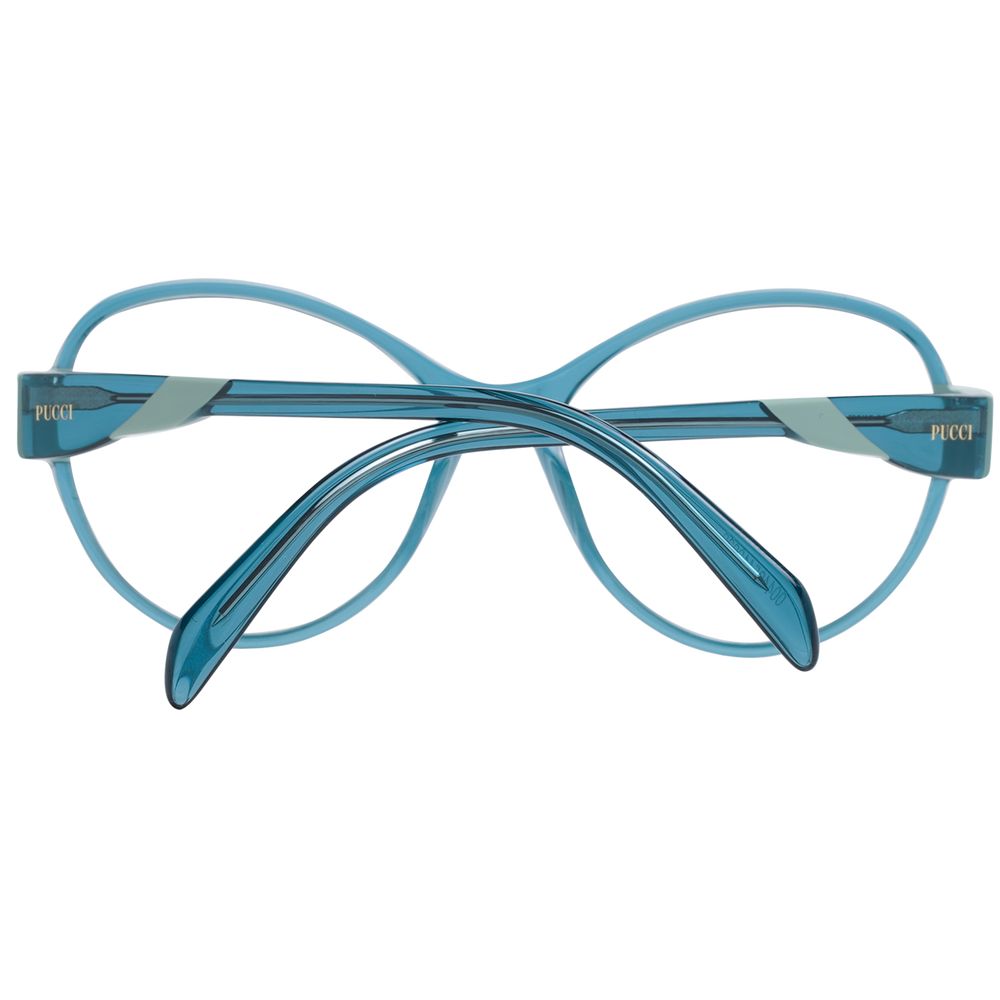 Eyeglasses Frames by Emilio Pucci for women in plastic multicolor features an refined silhouette, showcasing a sophisticated green coloured frame and refined full-frame frame design for a refined look.