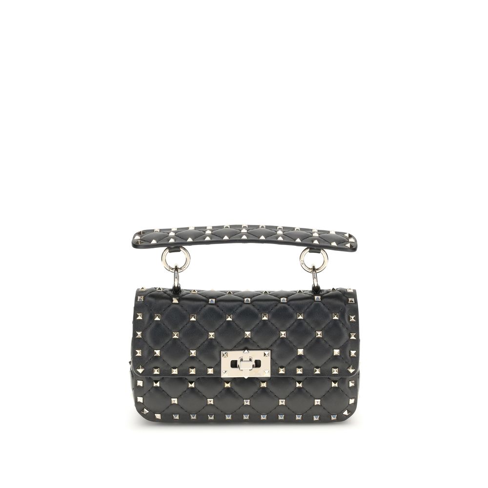 Mini Quilted Handbag by Valentino Garavani for women in bos taurus calf nappa leather black & signature features an refined silhouette, showcasing a secure , ample , and versatile handle & detachable-strap for a sophisticated refined aesthetic.