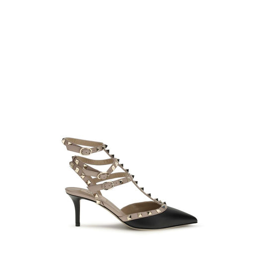Mid-Heel Stiletto Pumps Heels by Valentino Garavani for women in bos taurus calfskin leather black features a effortlessly chic Rockstud Women's Bos Taurus Calfskin Leather Mid-Heel Stiletto Pumps Heels design with a sophisticated stiletto mid-heel and elegant pointed toe style.