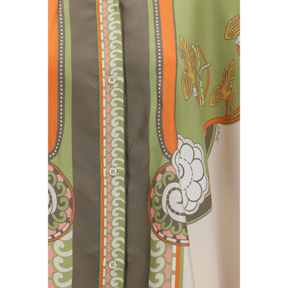Shirt by La Double J for women in silk twill multicolor, patterned & print features an architectural silhouette with a refined and elegant for a architectural look.