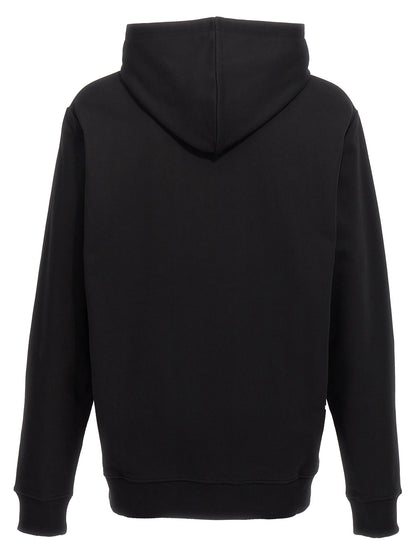 Sweatshirt Hoodie by Balmain for men in organic cotton black & signature features an luminous silhouette, showcasing a sophisticated hooded neckline and for a truly luminous look.