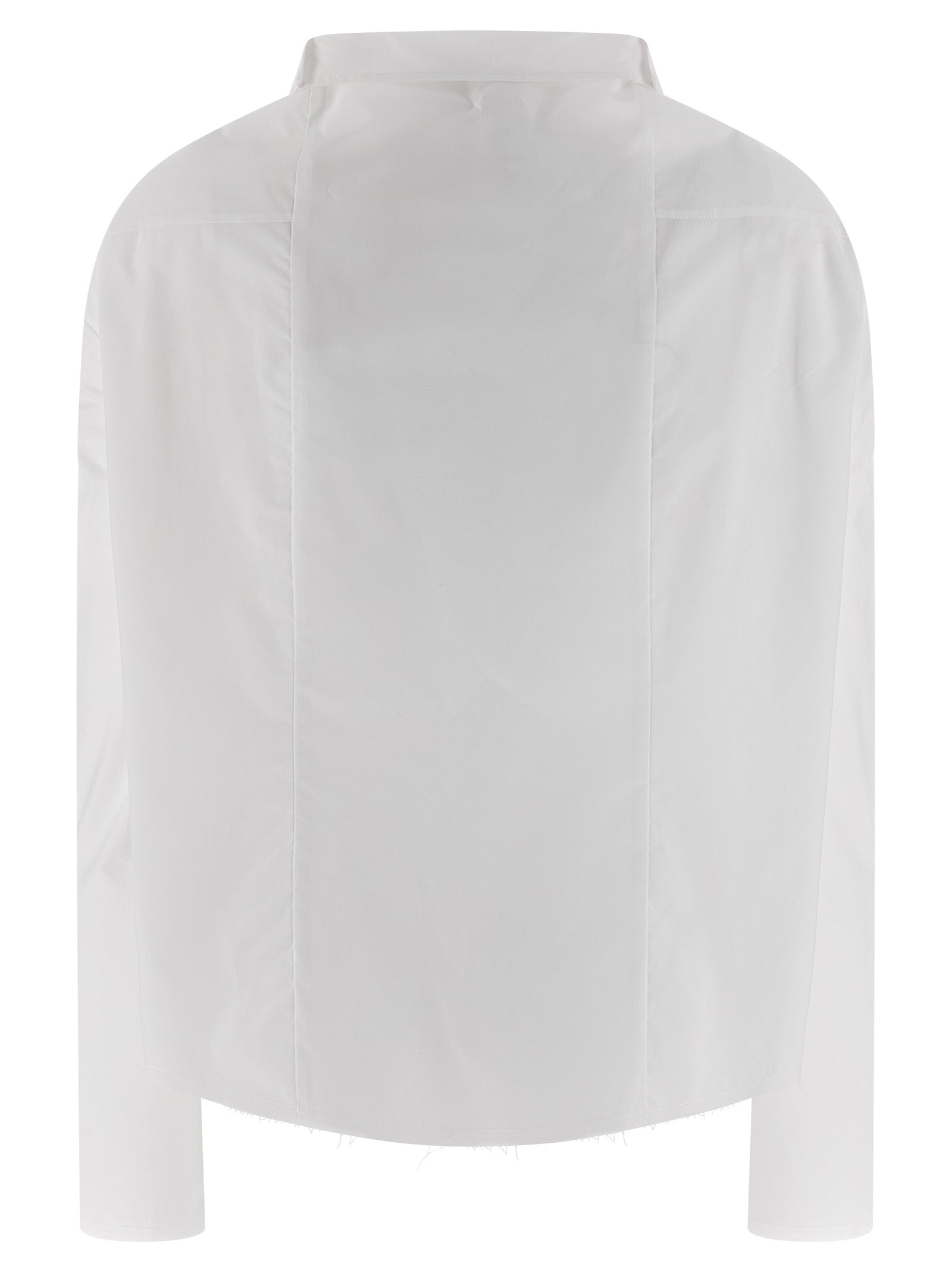 Blouse by MM6 Maison Margiela for women in cotton white & signature features an polished silhouette, showcasing a sophisticated and detail for a truly polished finish.