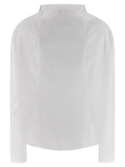 Blouse by MM6 Maison Margiela for women in cotton white & signature features an polished silhouette, showcasing a sophisticated and detail for a truly polished finish.