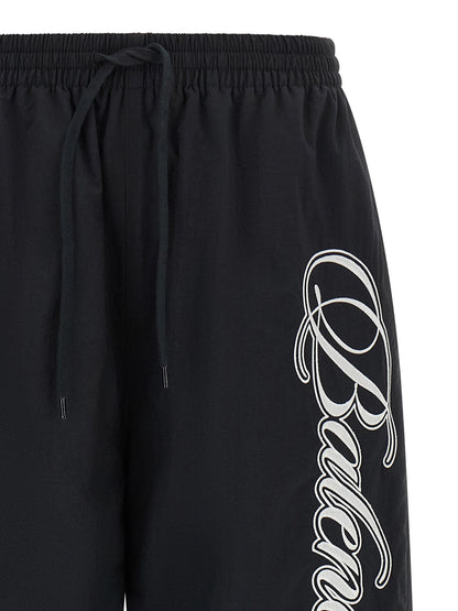 Activewear Pants by Balenciaga for women in nylon canvas multicolor features an versatile silhouette, integrating performance-ready with a versatile straight-leg & athletic, long, and .