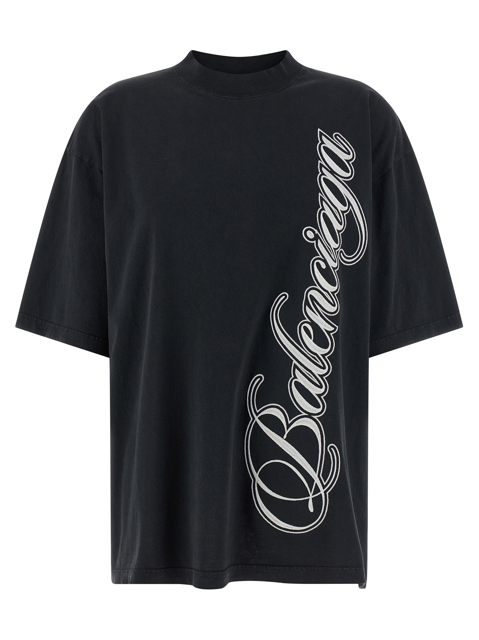 T-Shirt by Balenciaga for women in cotton black features an edgy silhouette, meticulously detailed with a sophisticated short-sleeve and for a truly edgy finish.