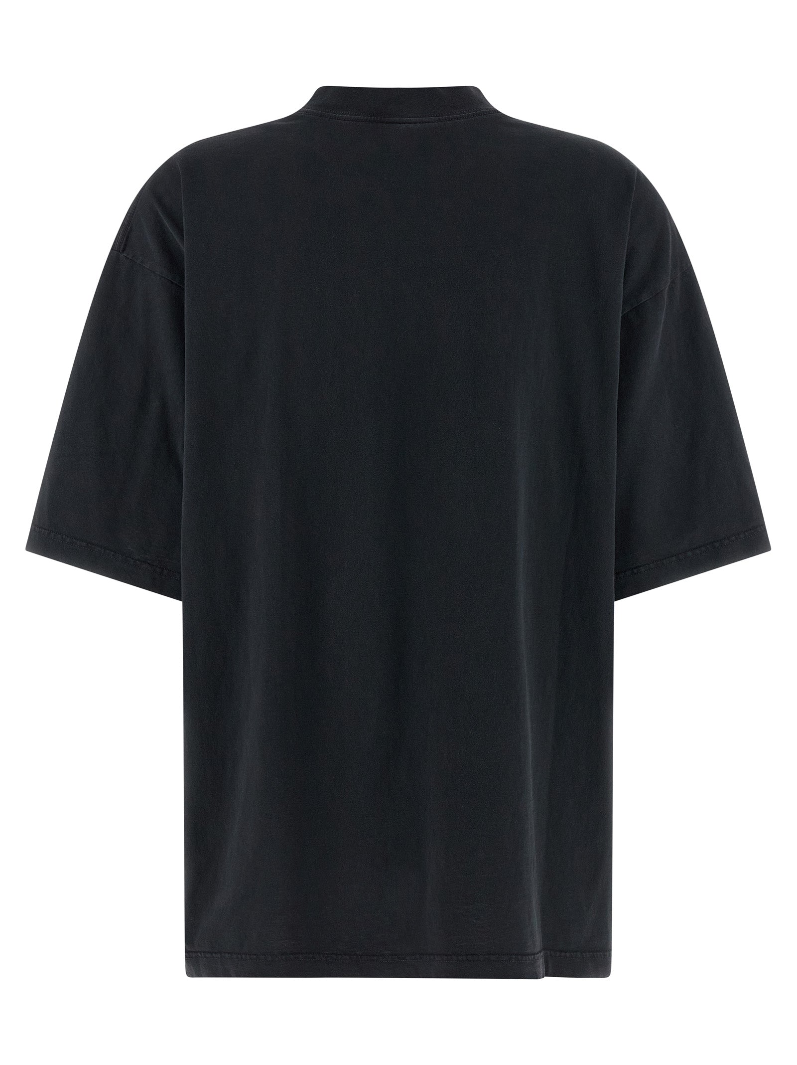 T-Shirt by Balenciaga for women in cotton black showcases a dramatic silhouette, elegantly detailed with a dramatic and for a truly dramatic finish.