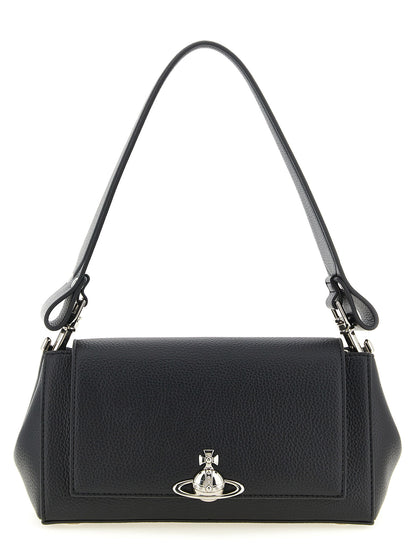 Shoulder Flap Bag by Vivienne Westwood for women in polyethylene polyurethane leather black features a enviable silhouette, showcasing a secure flap & magnetic, ample , and enviable shoulder-strap & handle for a enviable finish.