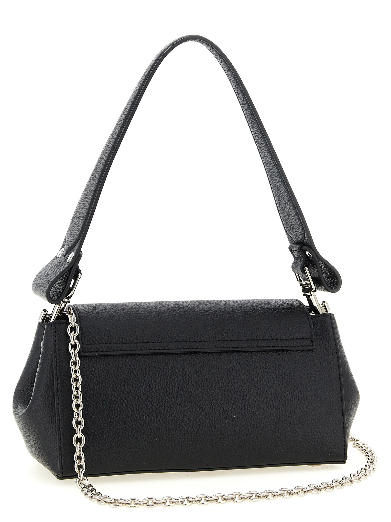 Shoulder Flap Bag by Vivienne Westwood for women in polyethylene polyurethane leather black features a effortless sophistication silhouette, secured by a flap & magnetic with ample and versatile shoulder-strap & handle for a effortless sophistication finish.