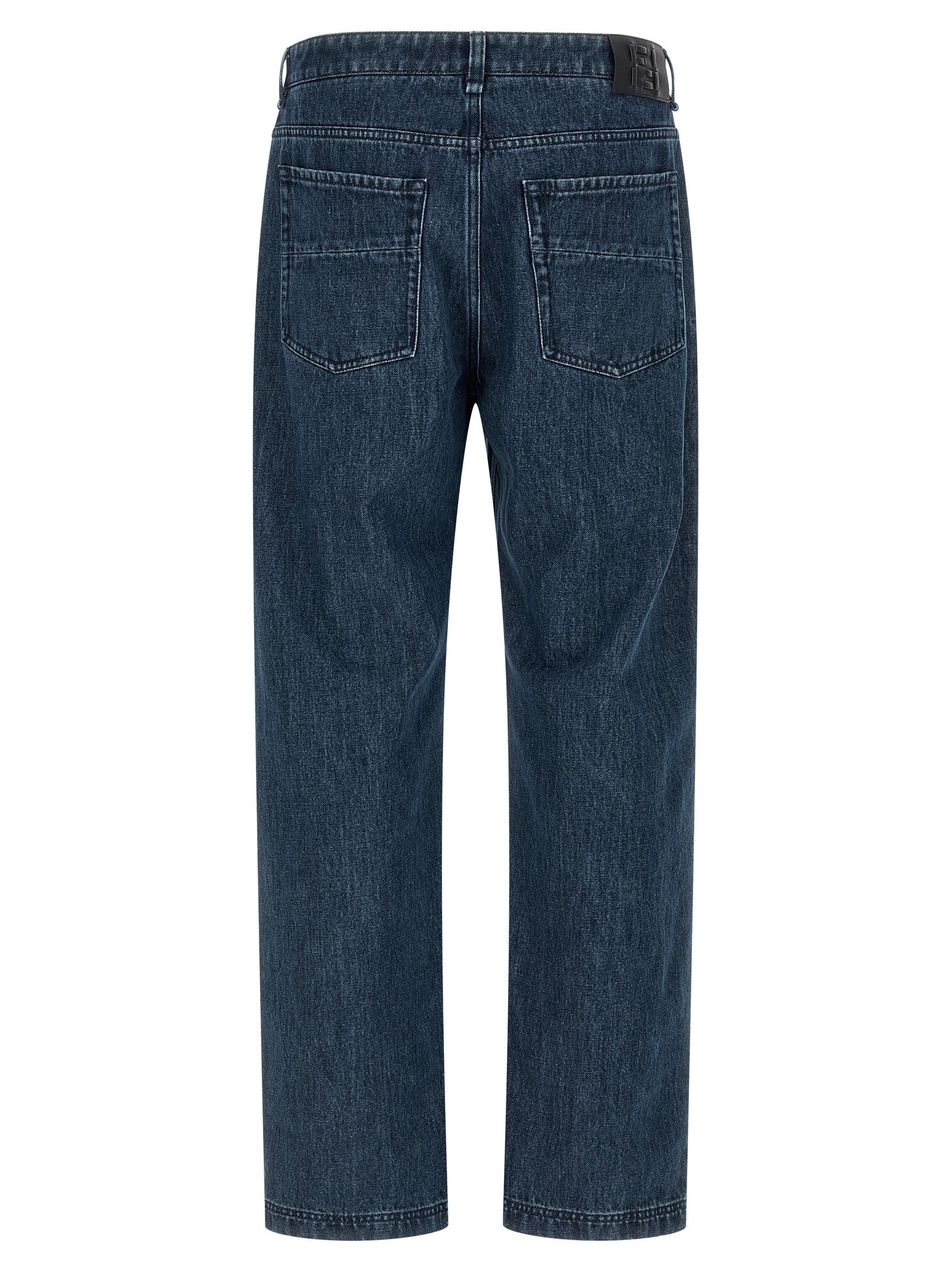 Jeans by Fendi for men in cotton denim blue & print features an sartorial flared and long with a high rise cut for a sartorial finish.