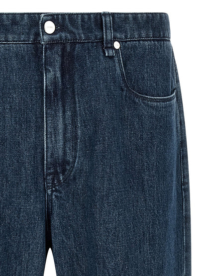 Jeans by Fendi for men in cotton denim blue & print features an sophisticated high rise and flared with a precise long, creating a sophisticated and sophisticated silhouette.