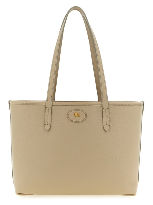 Tote Clutch Bag by Burberry for women in calfskin leather & cotton beige & patterned features an jet-set-ready silhouette, showcasing the Bloomsbury Calfskin Leather & Cotton Tote Clutch Bag design with a secure , ample , and versatile handle & detachable-strap.