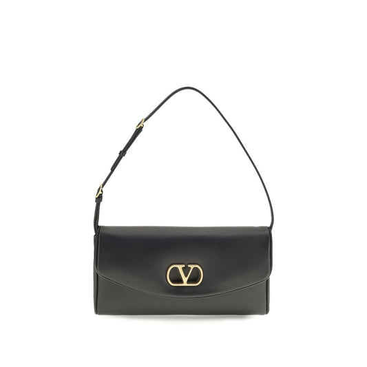 Compact Shoulder Bag by Valentino Garavani for women in bio-acetate & bos taurus nappa calfskin leather brown & signature presents a versatile silhouette, showcasing a secure magnetic and versatile single-compartment with versatile shoulder-strap, adjustable-strap & handle for a sophisticated look.