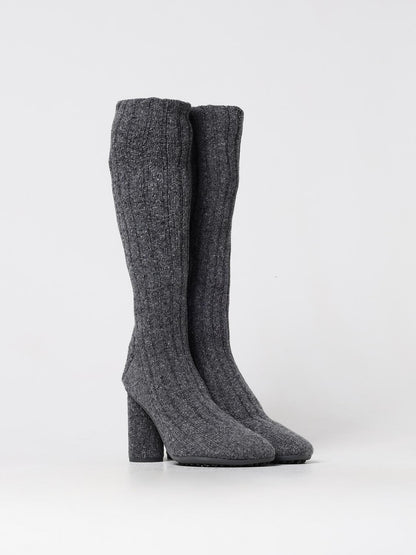 Sock High Knee-High Over-The-Knee Boots by Bottega Veneta for women in wool gray showcases a impeccable silhouette as Women's Wool Sock High Knee-High Over-The-Knee Boots, artfully defined by a impeccable block-heel and a impeccable .