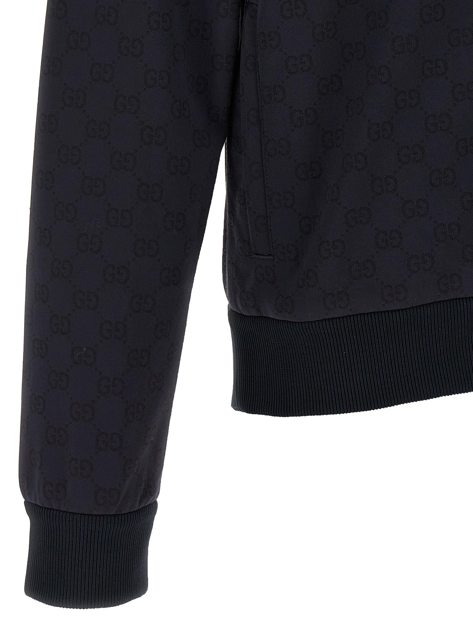 Sweatshirt by Gucci for men in polyamide cotton blue & jacquard features an enviable silhouette, showcasing a premium and refined for a truly enviable finish.