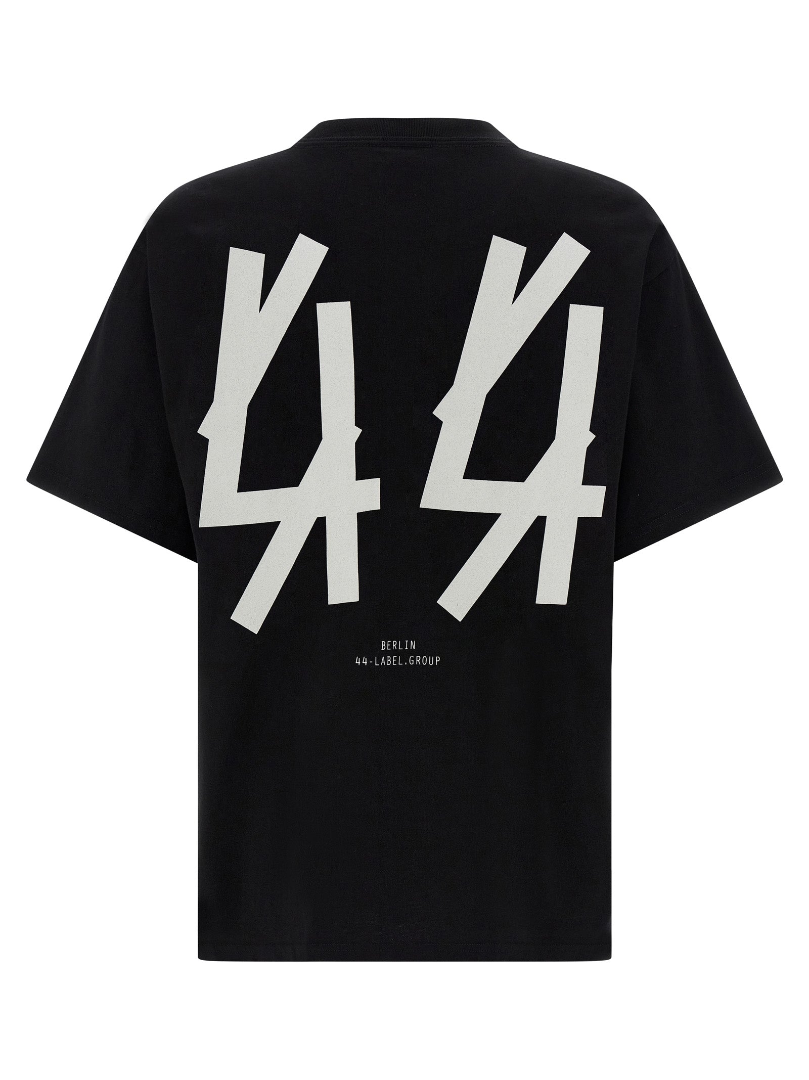 T-Shirt by 44 Label Group for men in cotton black & print features an edgy silhouette, meticulously detailed with a sophisticated and crew neckline for a truly edgy finish.